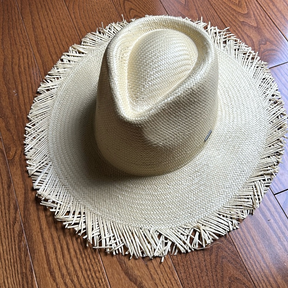 NWT BRIXTON “Jo Straw Frayed Fedora”